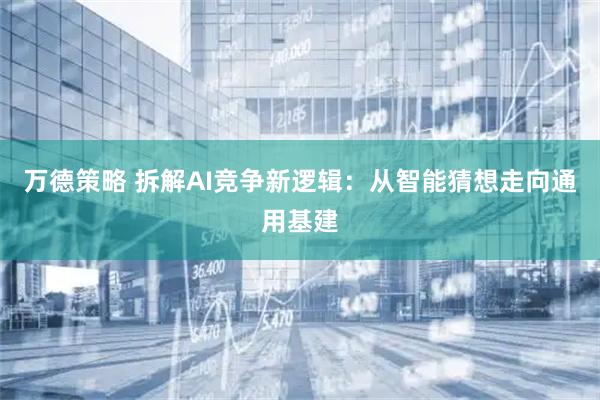 万德策略 拆解AI竞争新逻辑：从智能猜想走向通用基建